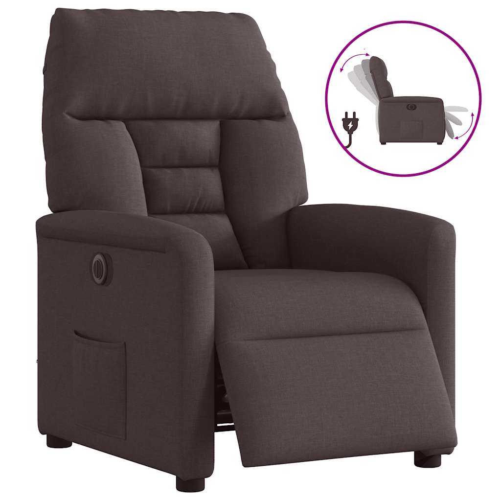 Fauteuil inclinable électrique Marron foncé Tissu - XIOS