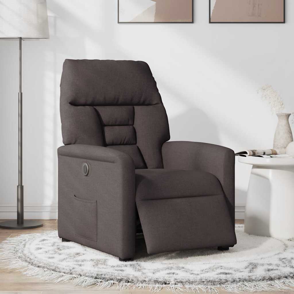 Fauteuil inclinable électrique Marron foncé Tissu - XIOS