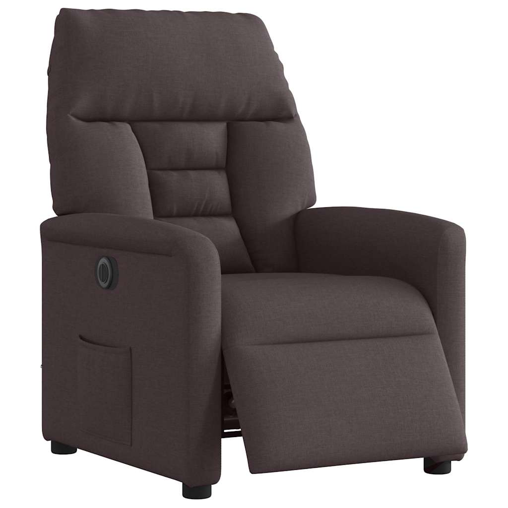 Fauteuil inclinable électrique Marron foncé Tissu - XIOS