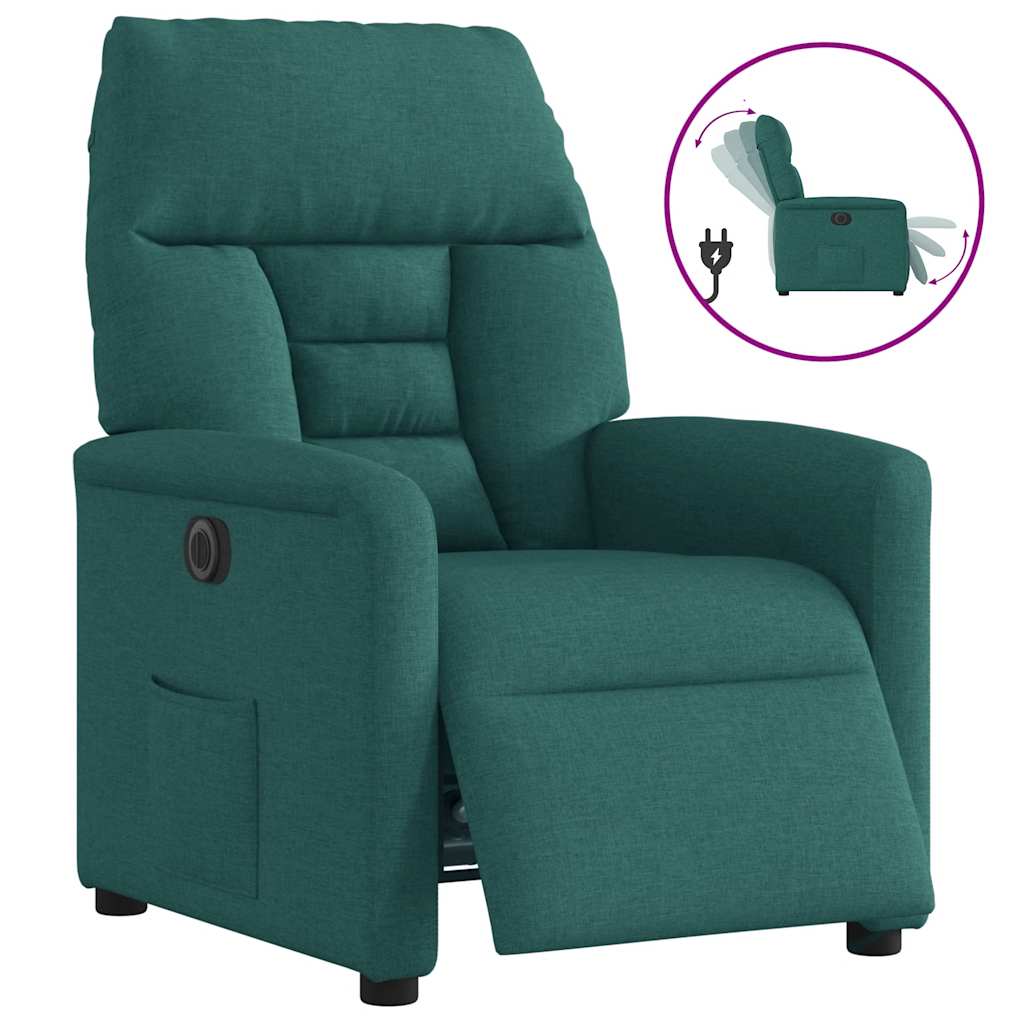 Fauteuil inclinable électrique Vert foncé Tissu - XIOS