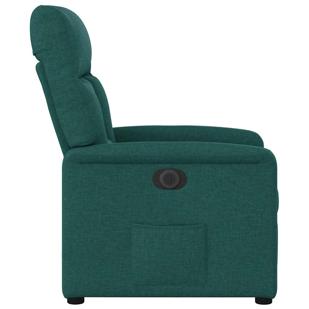 Fauteuil inclinable électrique Vert foncé Tissu