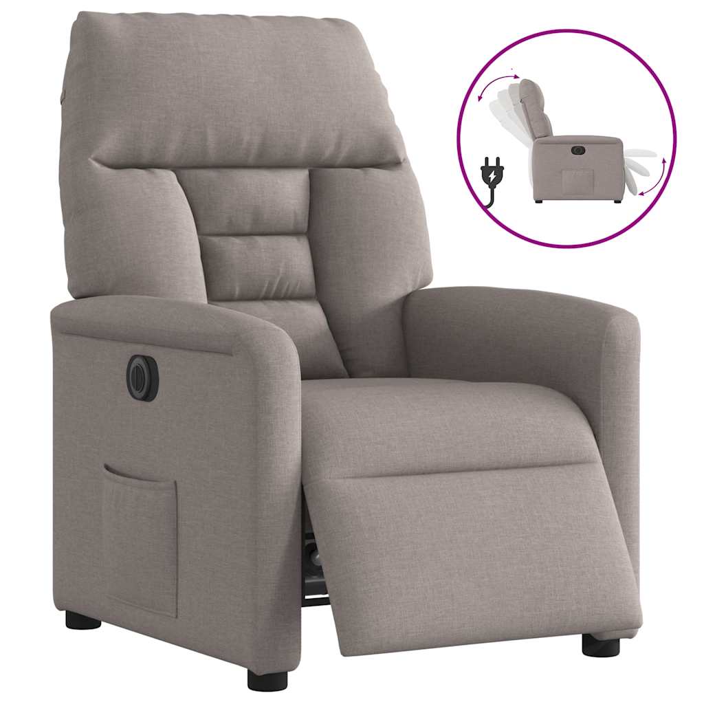 Fauteuil inclinable électrique Taupe Tissu - XIOS