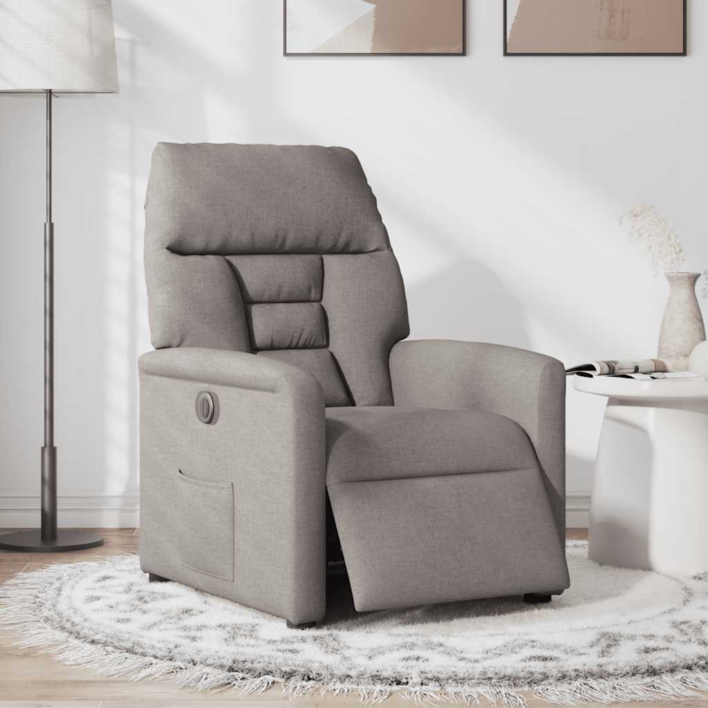 Fauteuil inclinable électrique Taupe Tissu - XIOS