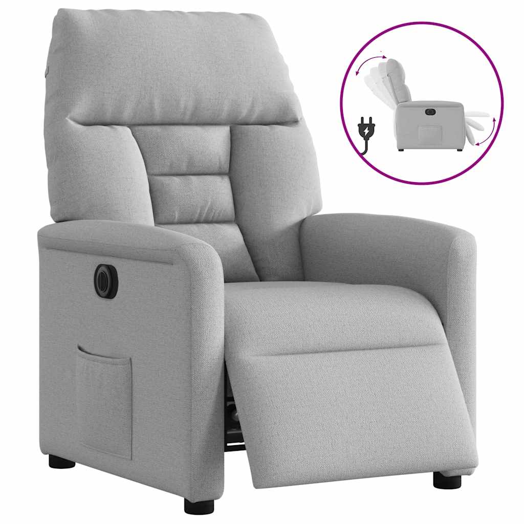 Fauteuil inclinable électrique gris nuage tissu - XIOS