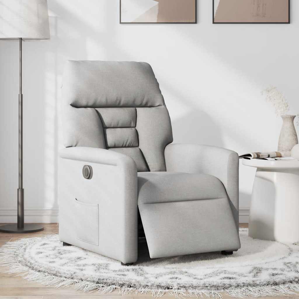 Fauteuil inclinable électrique gris nuage tissu - XIOS