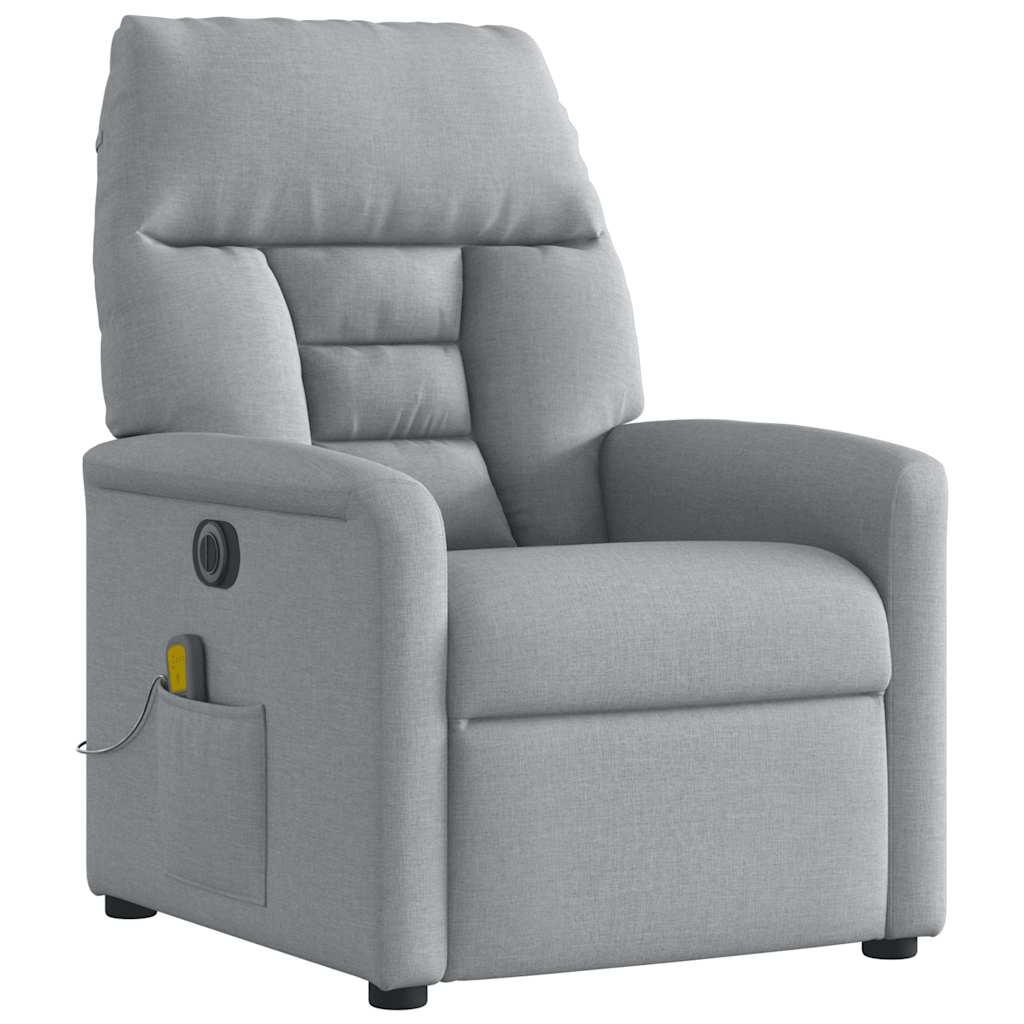 Fauteuil de massage inclinable électrique gris clair tissu - XIOS