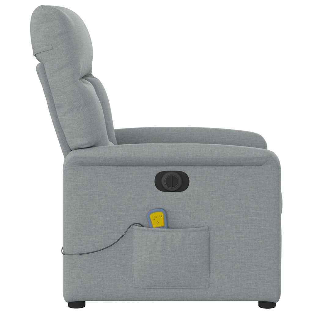 Fauteuil de massage inclinable électrique gris clair tissu - XIOS