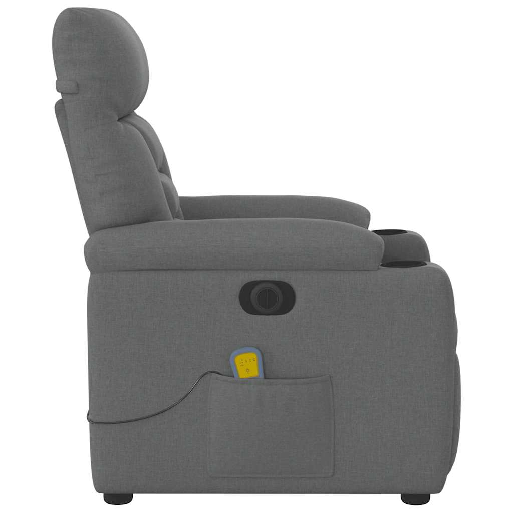 Fauteuil inclinable de massage électrique gris foncé tissu - XIOS
