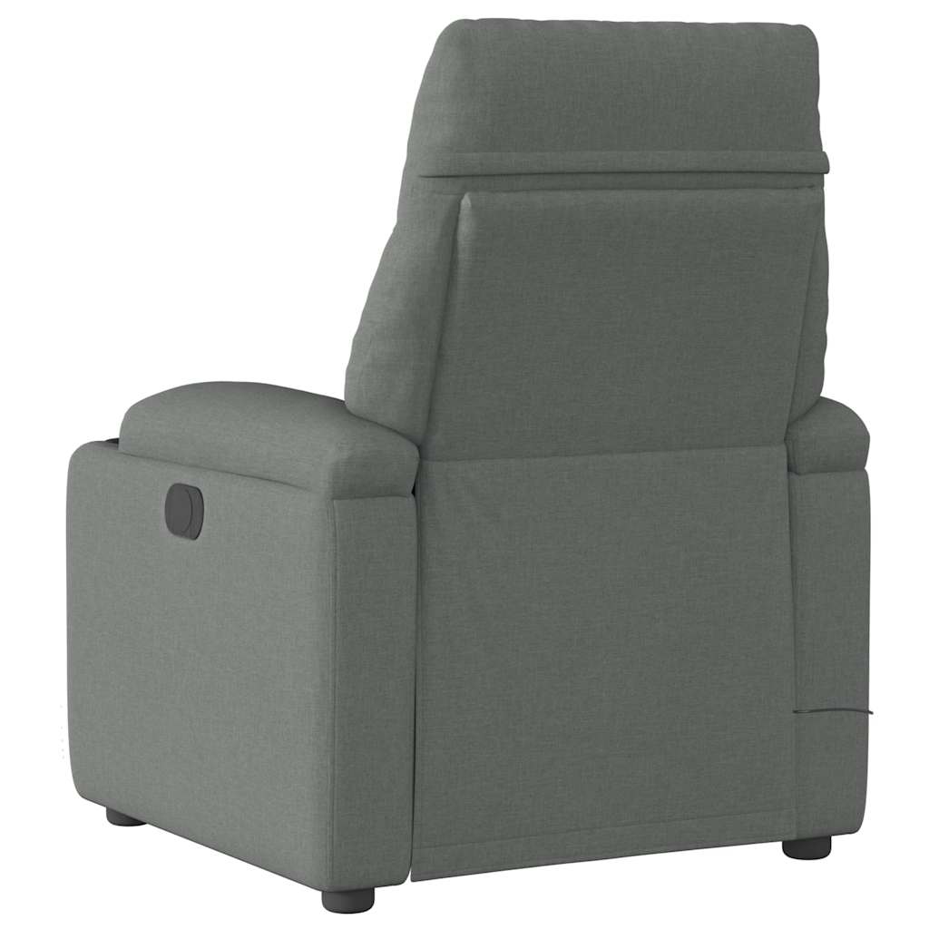 Fauteuil inclinable de massage électrique gris foncé tissu - XIOS