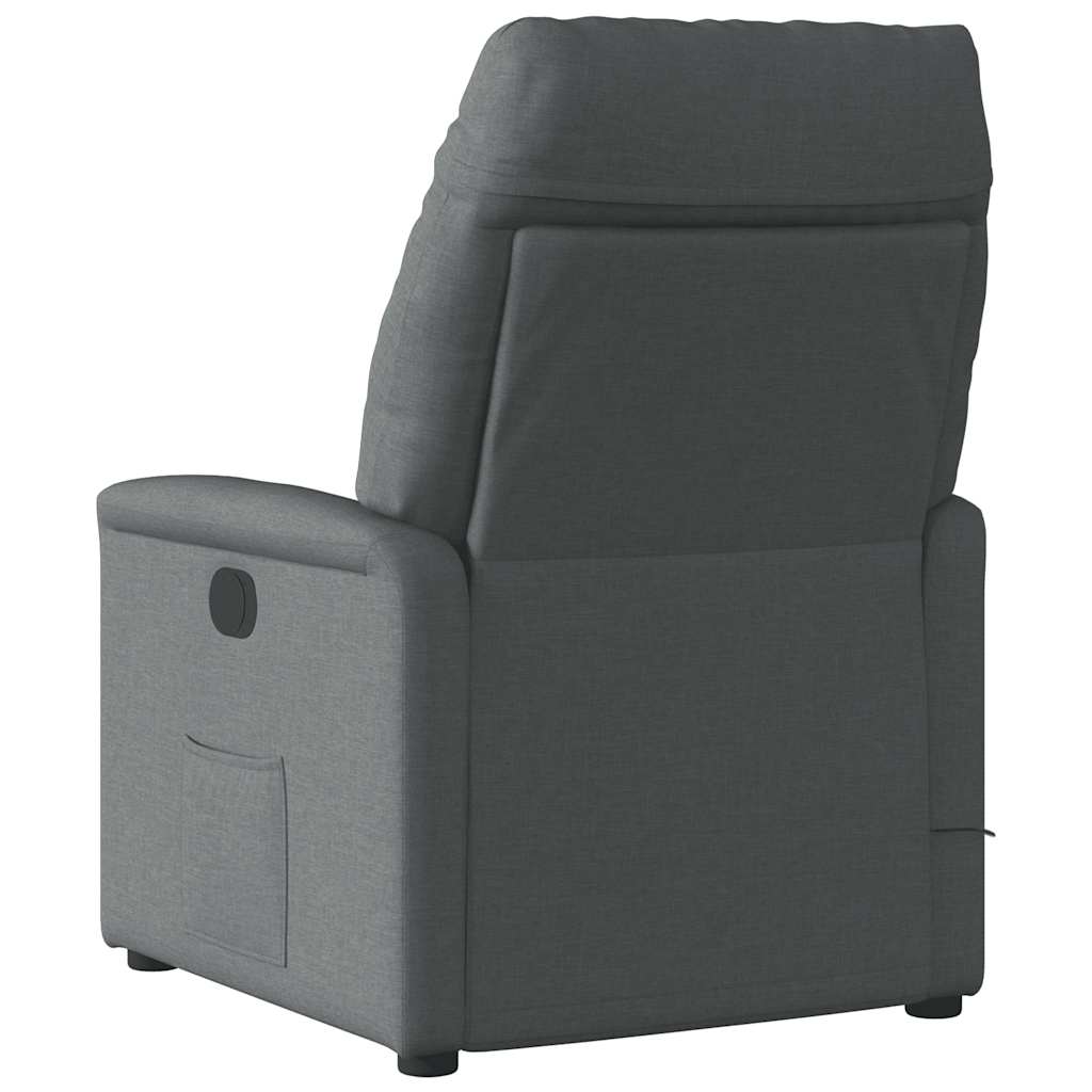 Fauteuil inclinable de massage électrique gris foncé tissu - XIOS