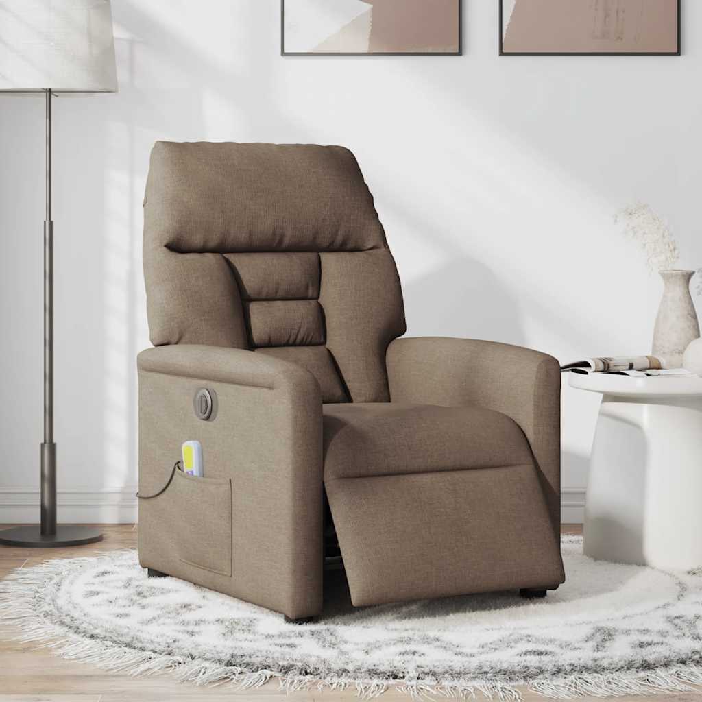 Fauteuil inclinable de massage électrique marron tissu - XIOS
