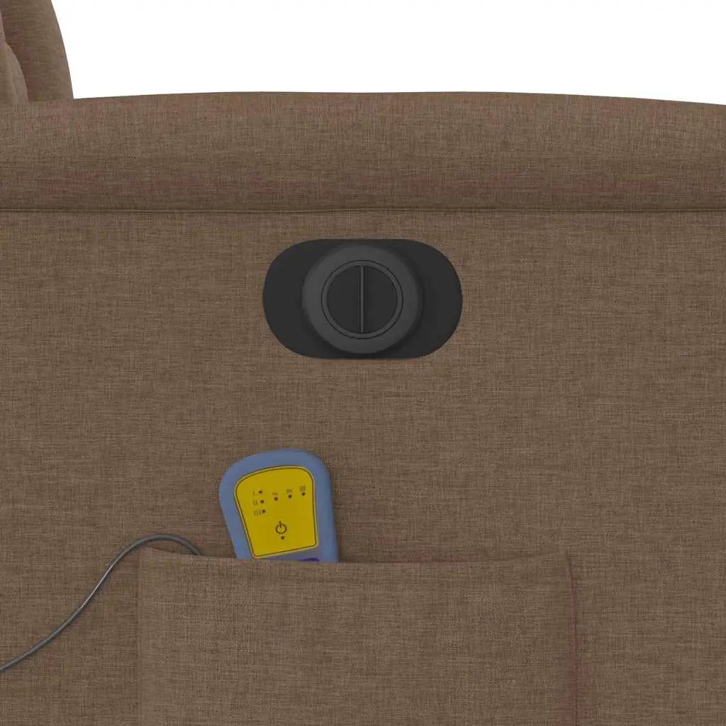 Fauteuil inclinable de massage électrique marron tissu - XIOS
