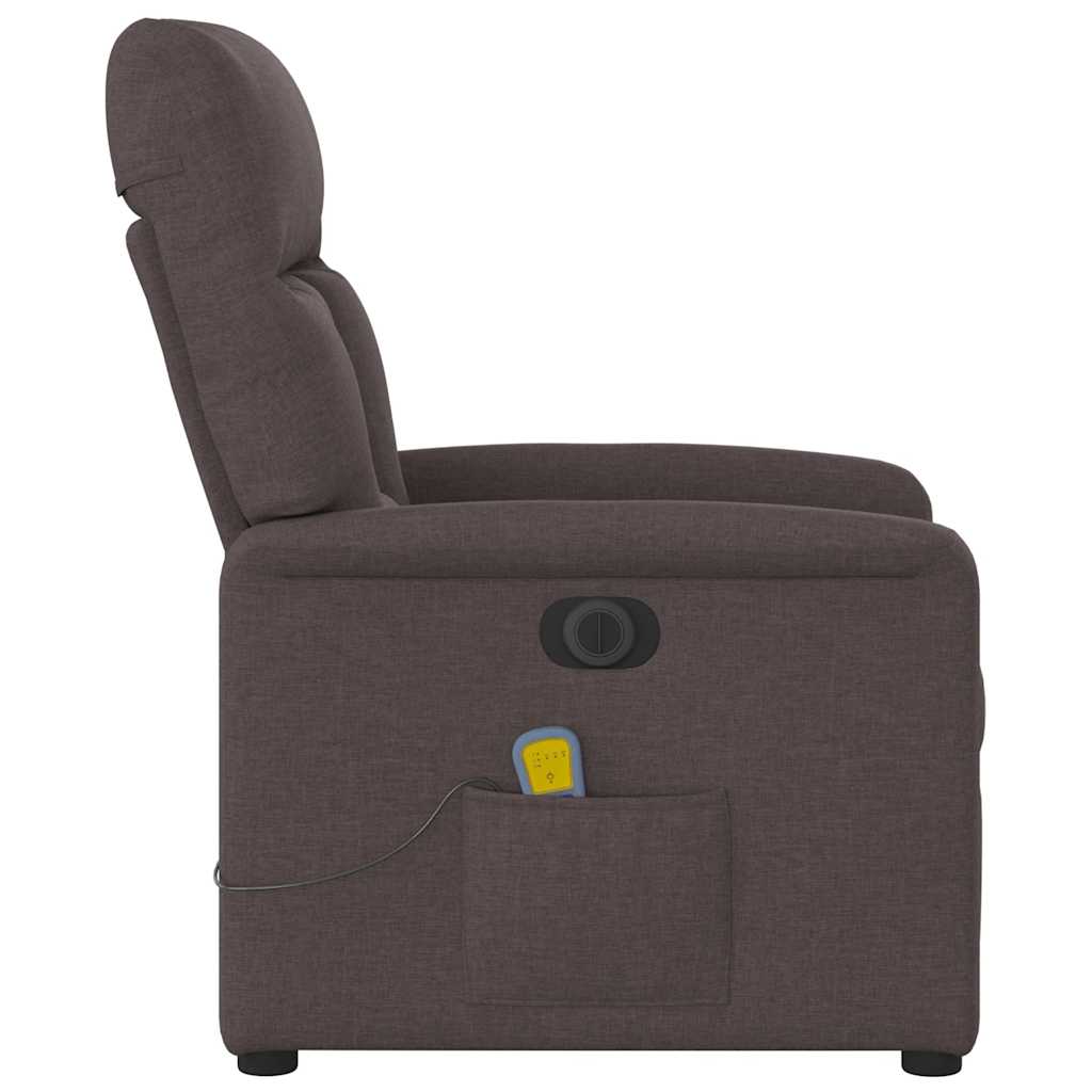 Fauteuil de massage inclinable électrique Marron foncé Tissu - XIOS