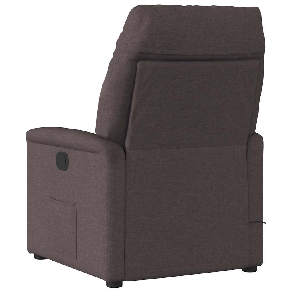 Fauteuil de massage inclinable électrique Marron foncé Tissu - XIOS