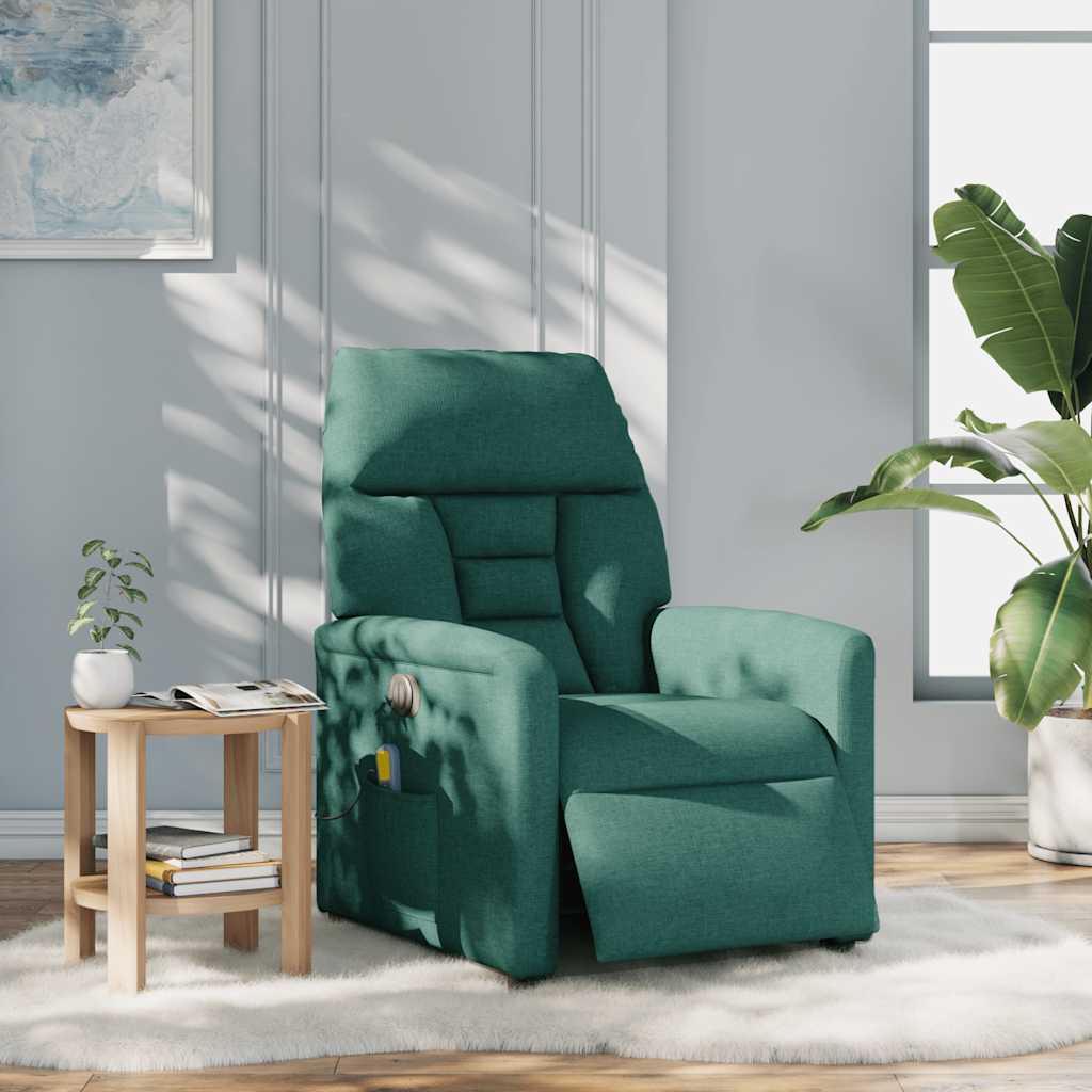 Fauteuil de massage inclinable électrique Vert foncé Tissu - XIOS