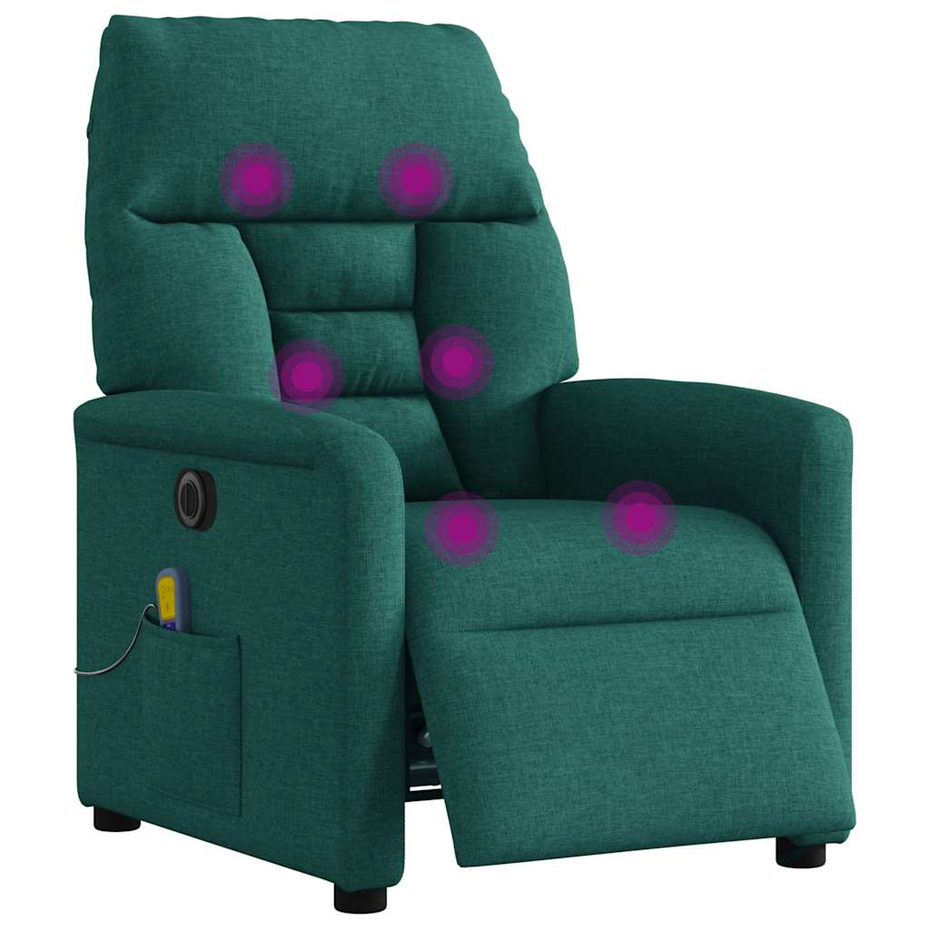 Fauteuil de massage inclinable électrique Vert foncé Tissu - XIOS