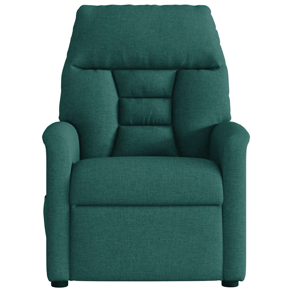 Fauteuil de massage inclinable électrique Vert foncé Tissu