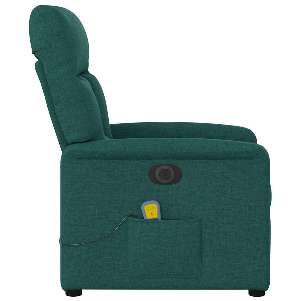 Fauteuil de massage inclinable électrique Vert foncé Tissu - XIOS