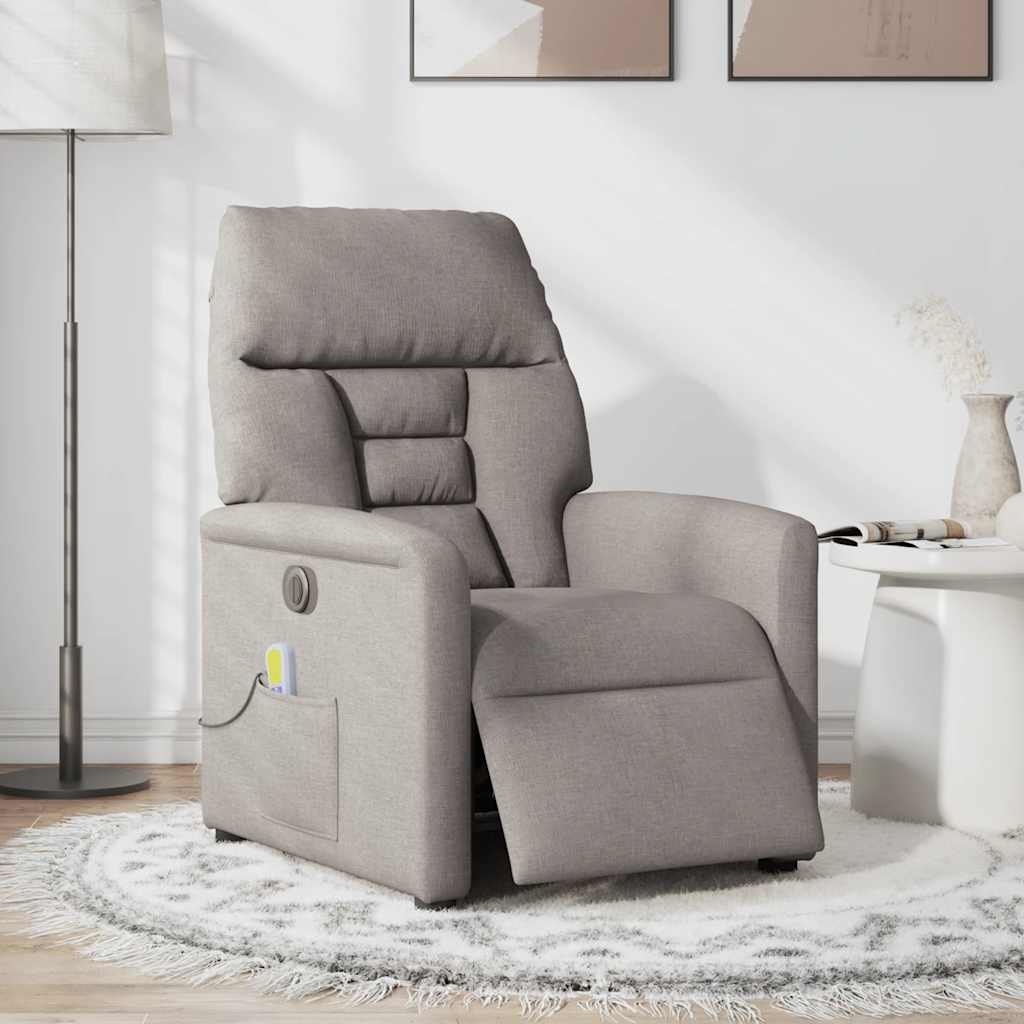 Fauteuil de massage inclinable électrique Taupe Tissu - XIOS