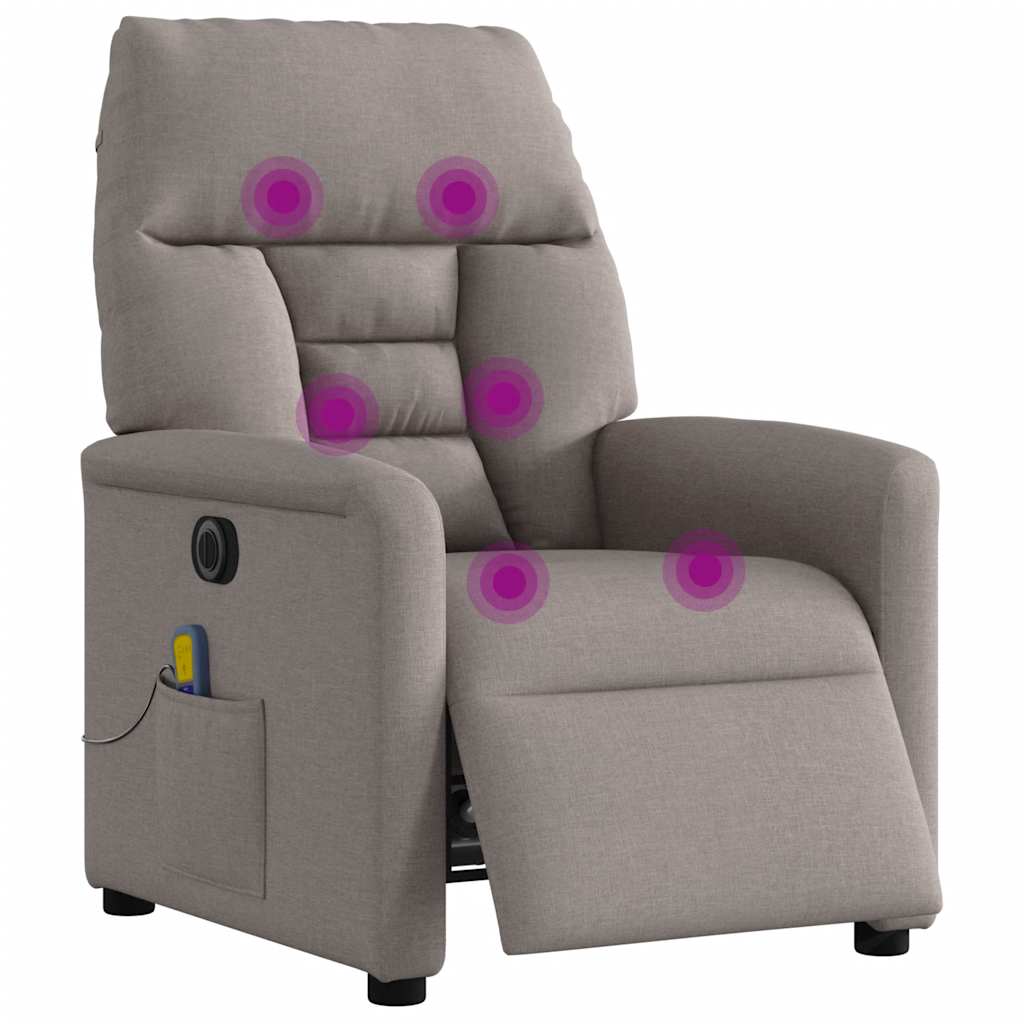 Fauteuil de massage inclinable électrique Taupe Tissu - XIOS