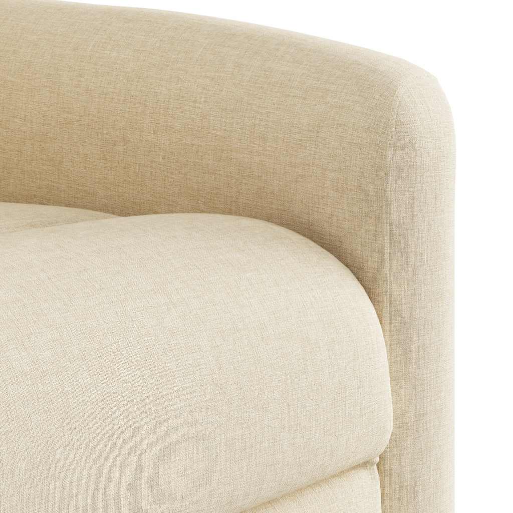 Fauteuil inclinable de massage électrique crème tissu