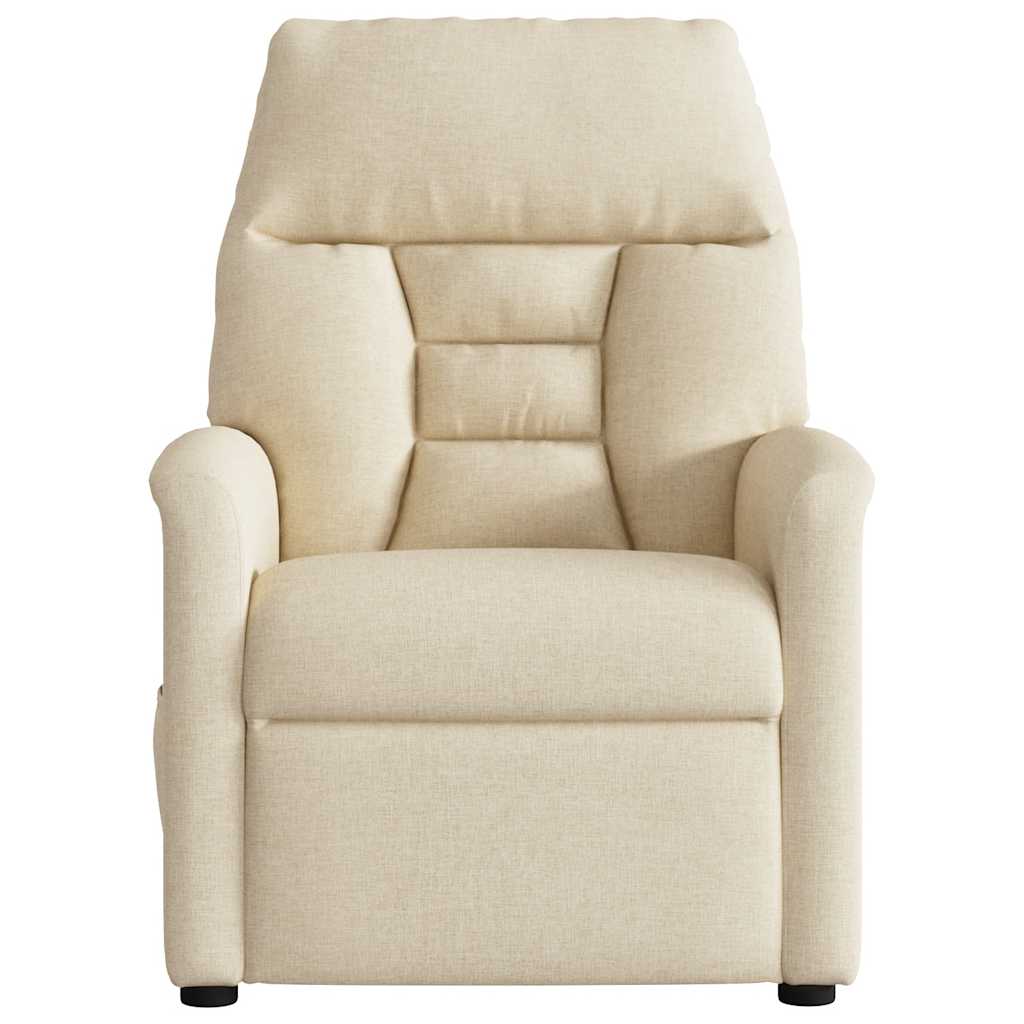 Fauteuil inclinable de massage électrique crème tissu