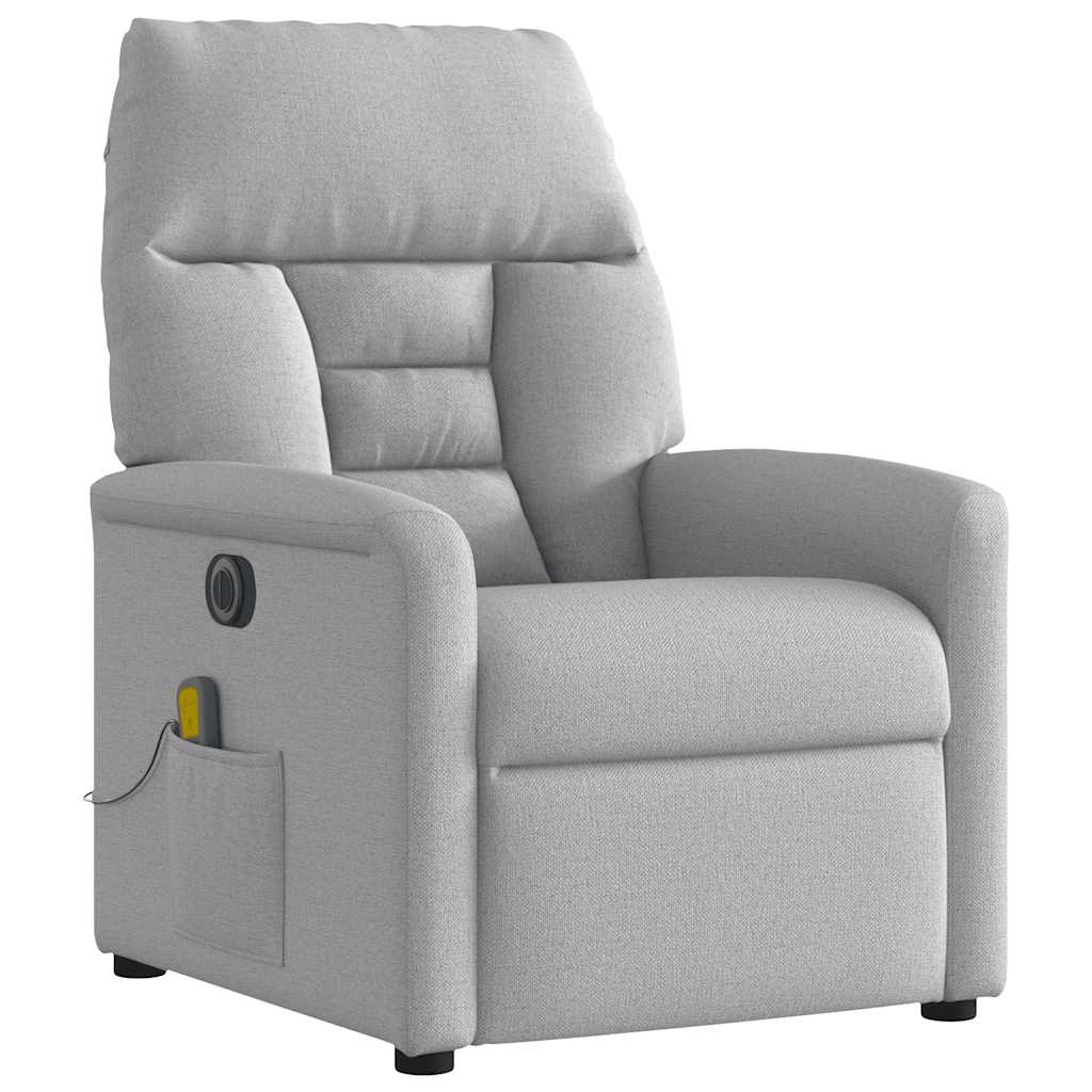 Fauteuil de massage inclinable électrique gris nuage tissu - XIOS