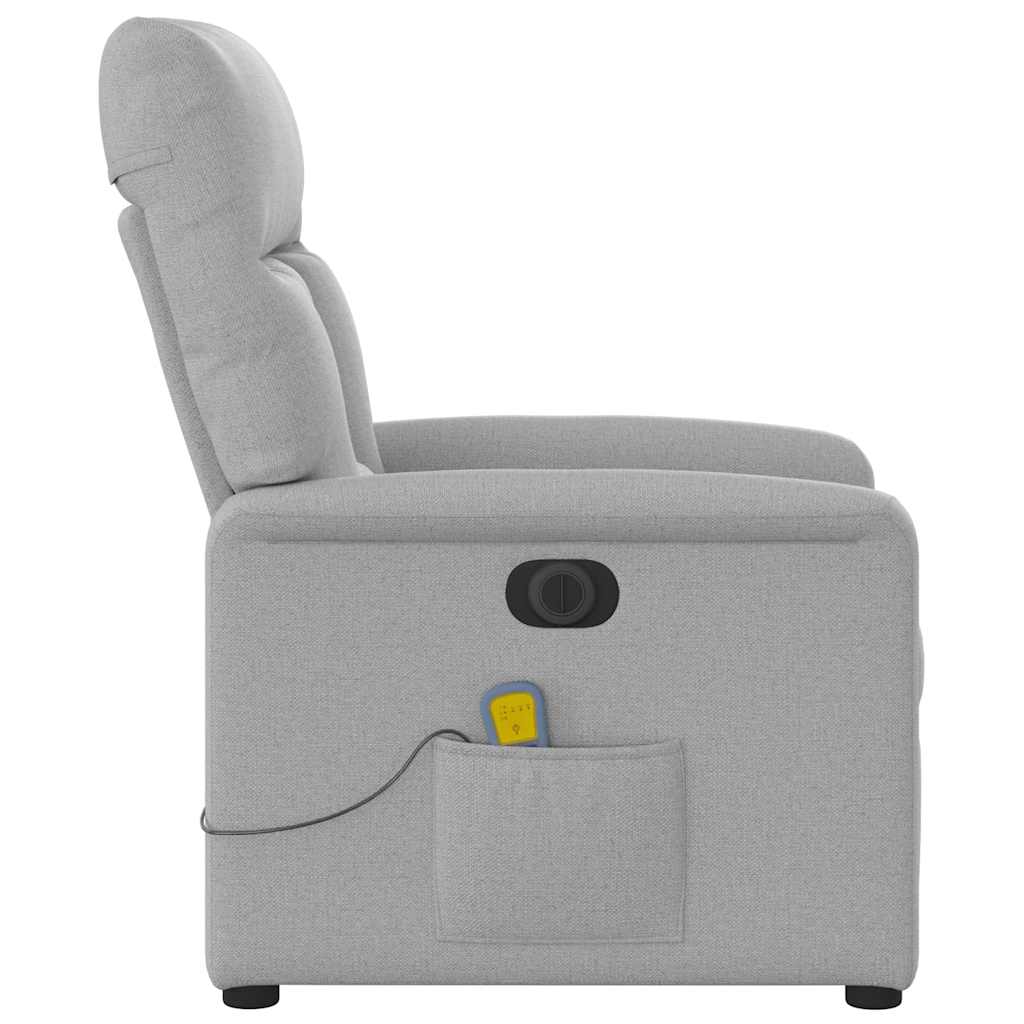 Fauteuil de massage inclinable électrique gris nuage tissu - XIOS