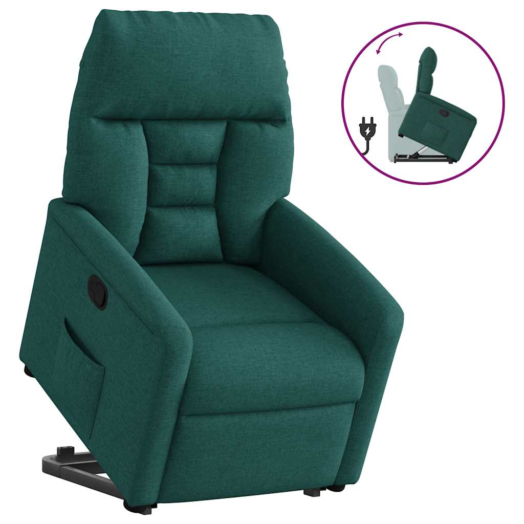 Fauteuil inclinable vert foncé tissu - XIOS