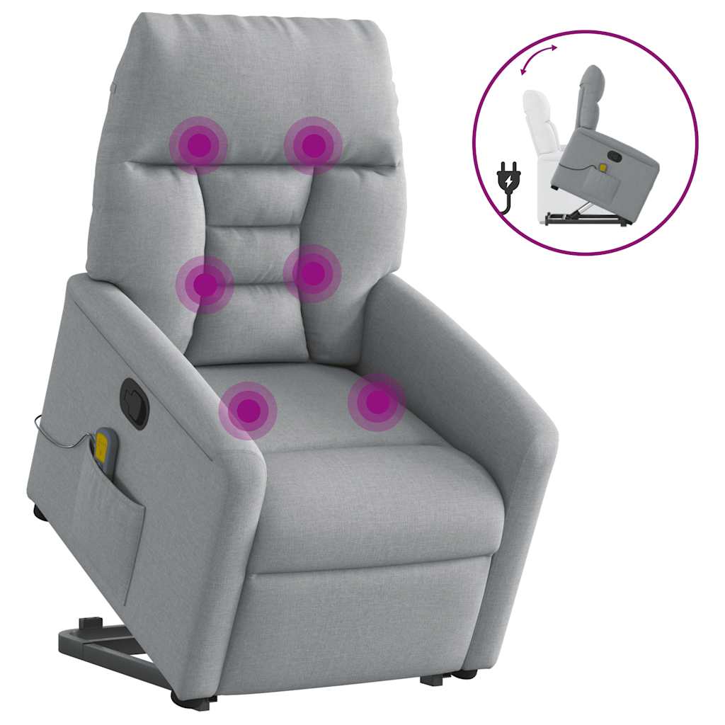 Fauteuil de massage inclinable Gris clair Tissu - XIOS