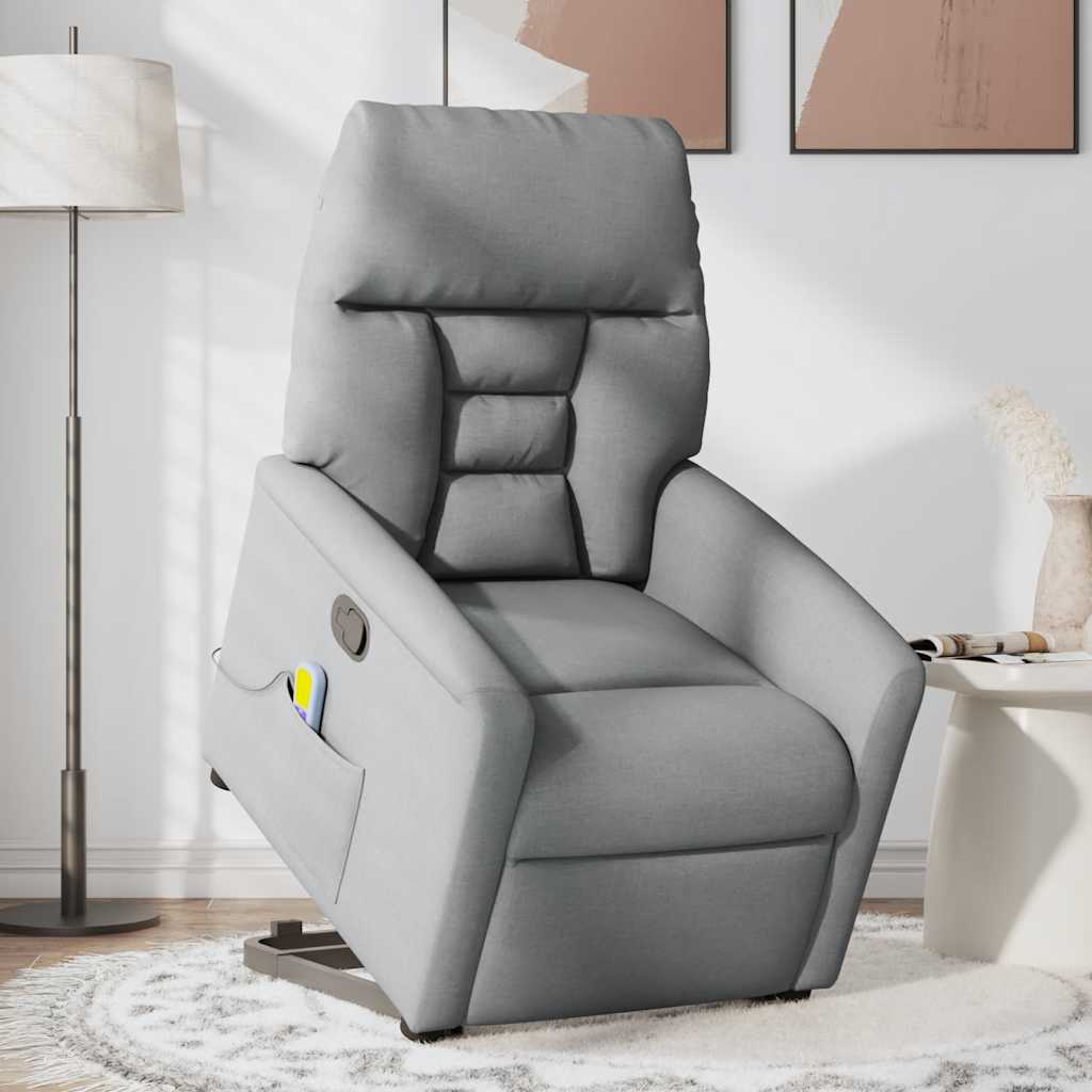 Fauteuil de massage inclinable Gris clair Tissu - XIOS