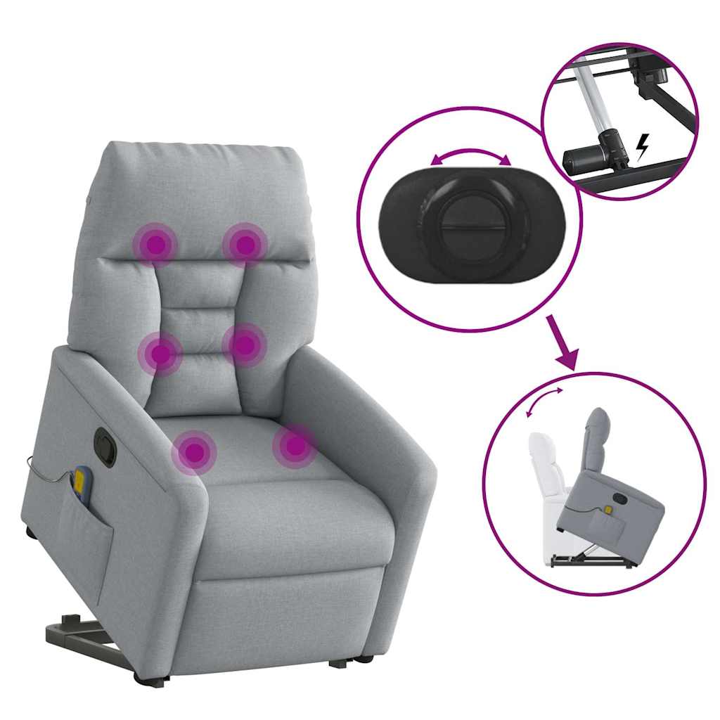 Fauteuil de massage inclinable Gris clair Tissu - XIOS