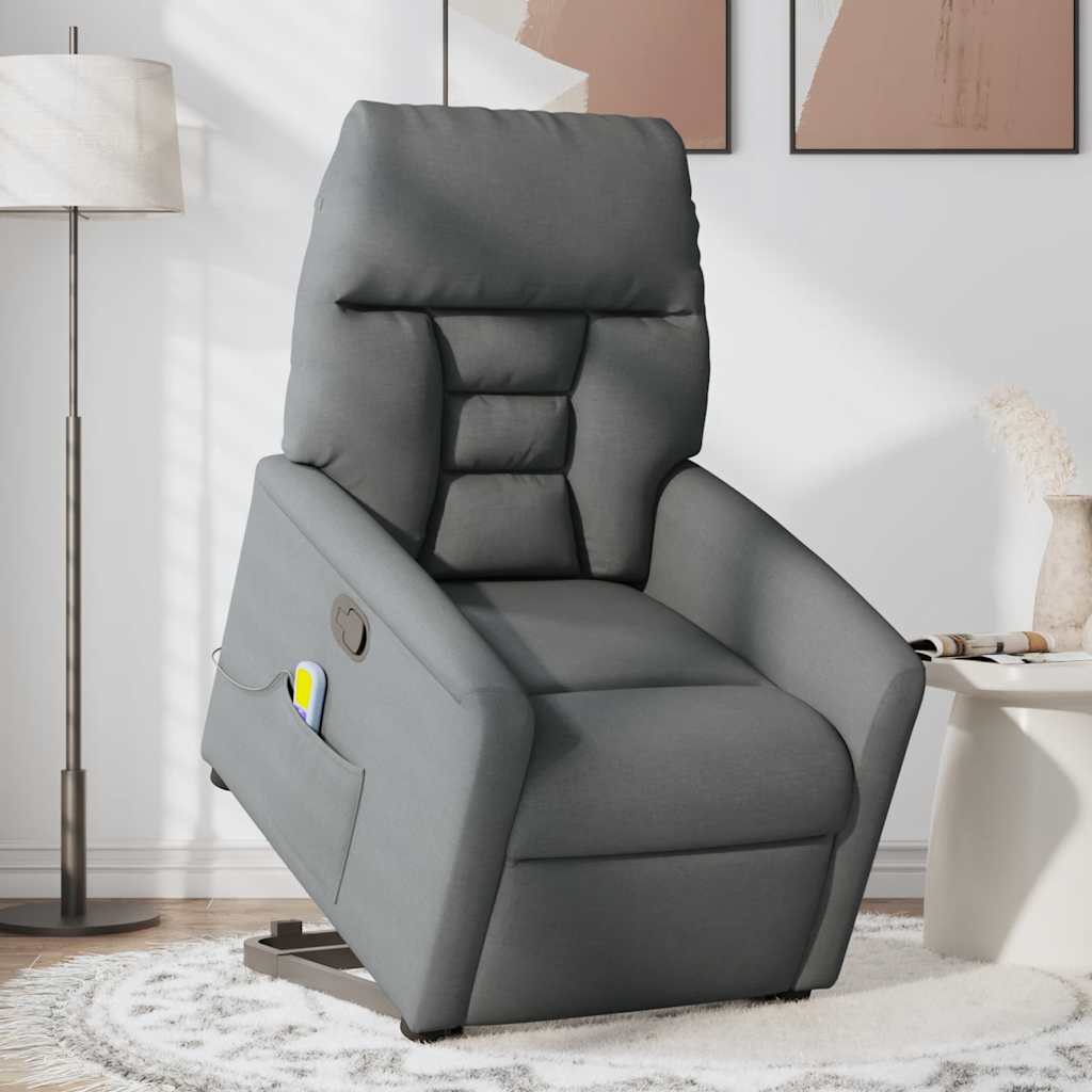 Fauteuil de massage inclinable Gris foncé Tissu - XIOS