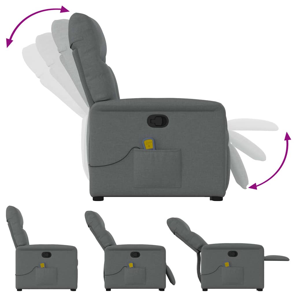 Fauteuil de massage inclinable Gris foncé Tissu - XIOS
