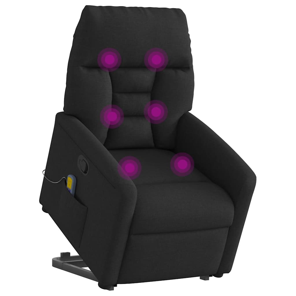 Fauteuil de massage inclinable Noir Tissu