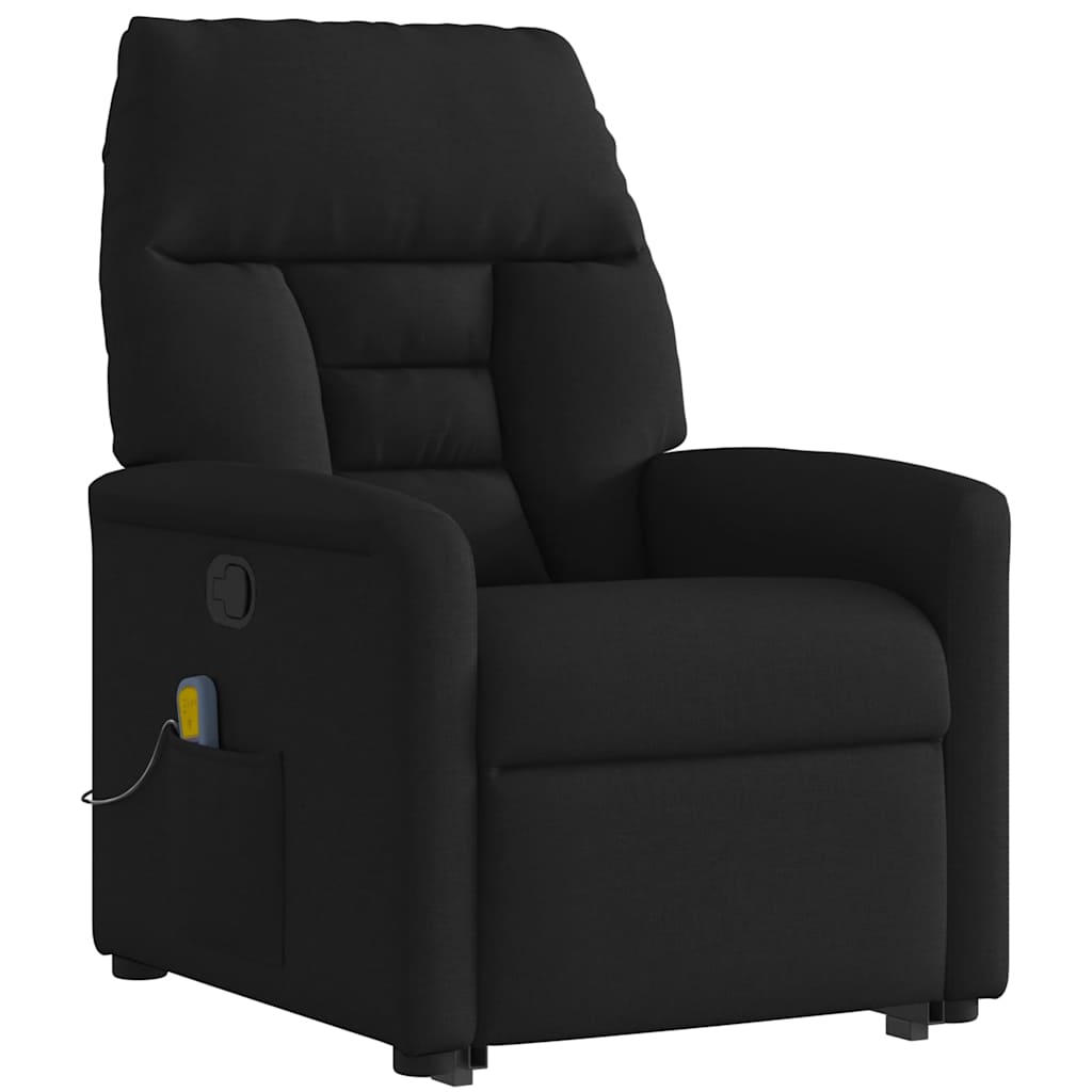 Fauteuil de massage inclinable Noir Tissu