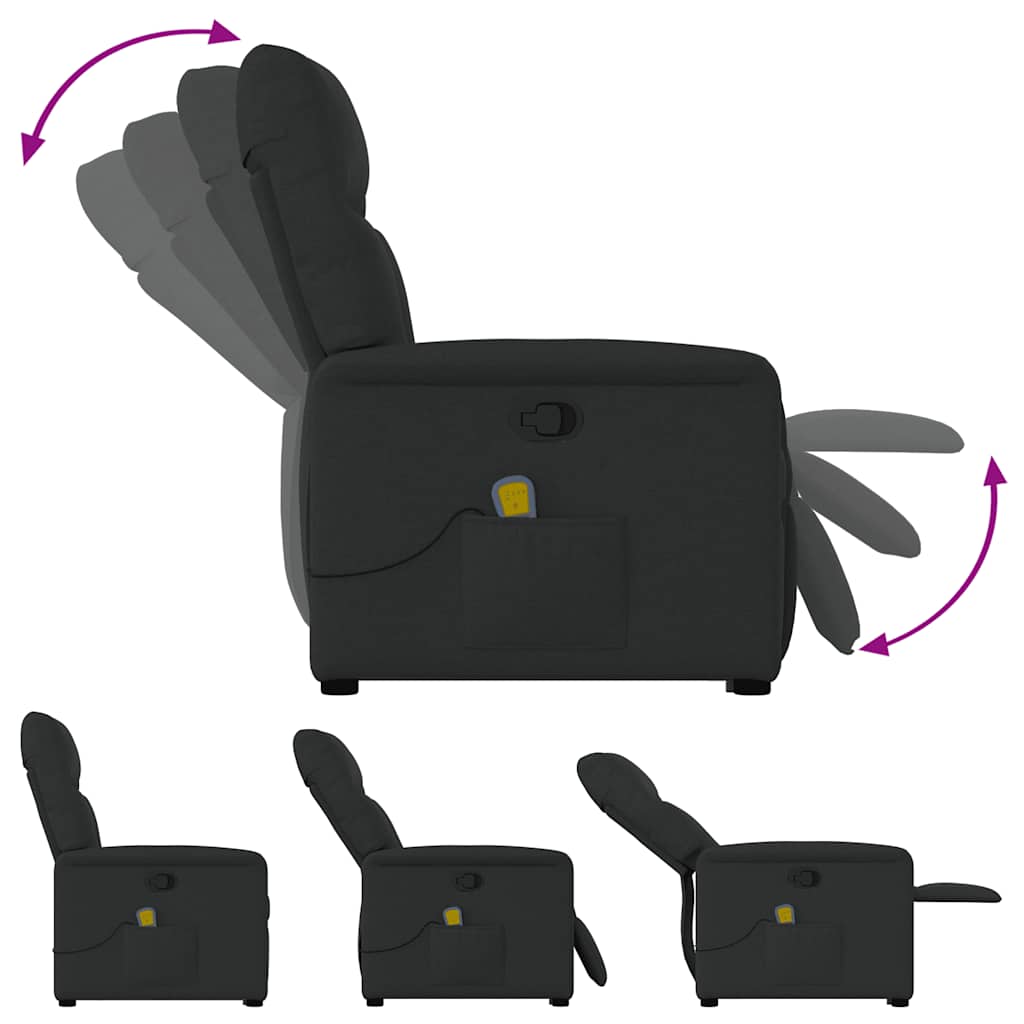Fauteuil de massage inclinable Noir Tissu - XIOS