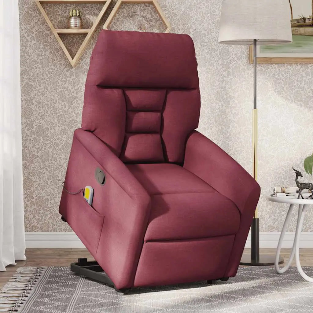 Fauteuil inclinable de massage Rouge bordeaux Tissu - XIOS