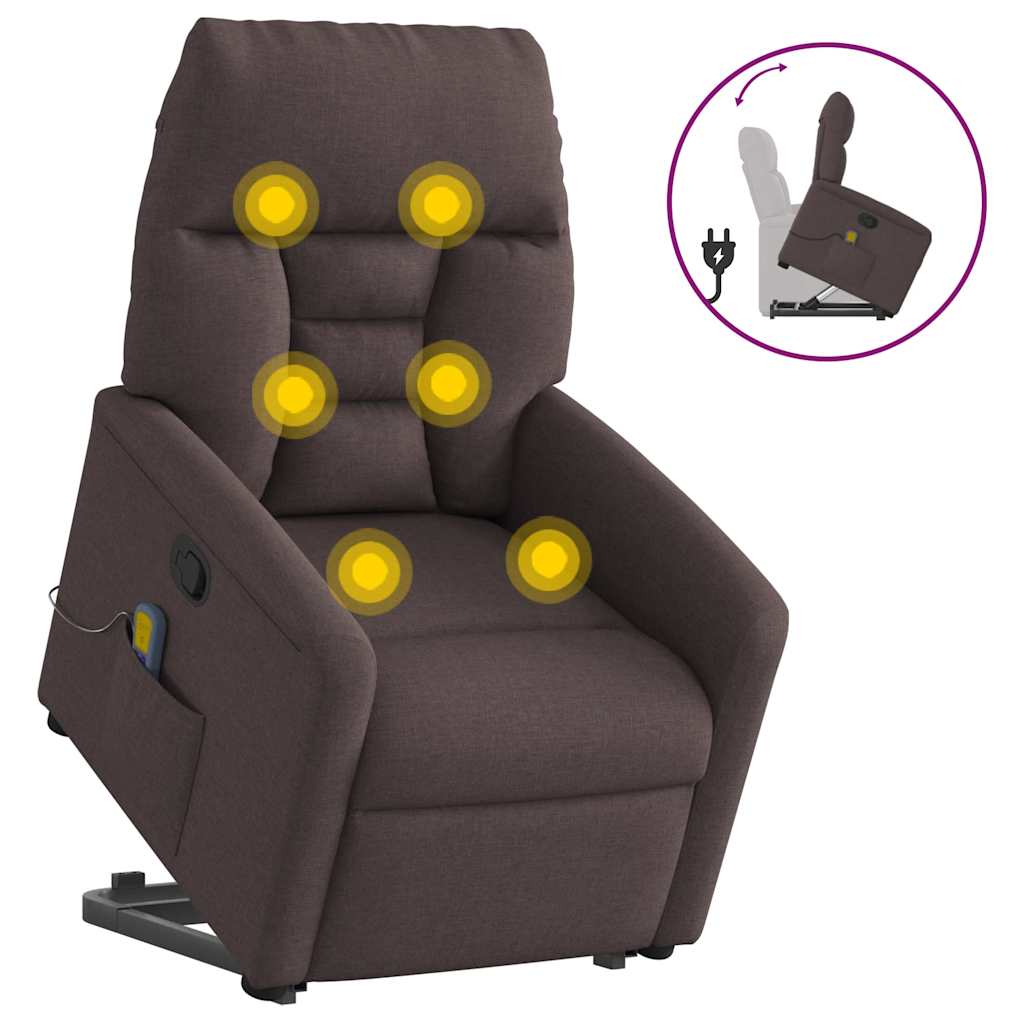 Fauteuil inclinable de massage Marron foncé Tissu - XIOS
