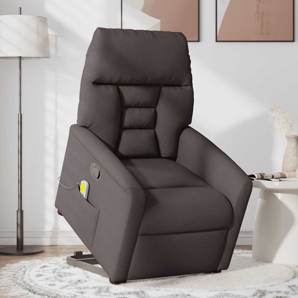 Fauteuil inclinable de massage Marron foncé Tissu - XIOS