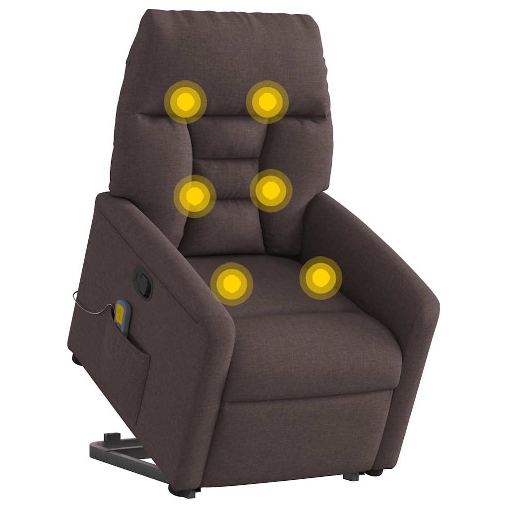Fauteuil inclinable de massage Marron foncé Tissu - XIOS