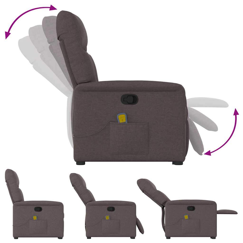 Fauteuil inclinable de massage Marron foncé Tissu - XIOS