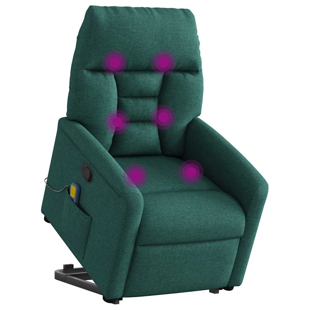 Fauteuil inclinable de massage Vert foncé Tissu - XIOS