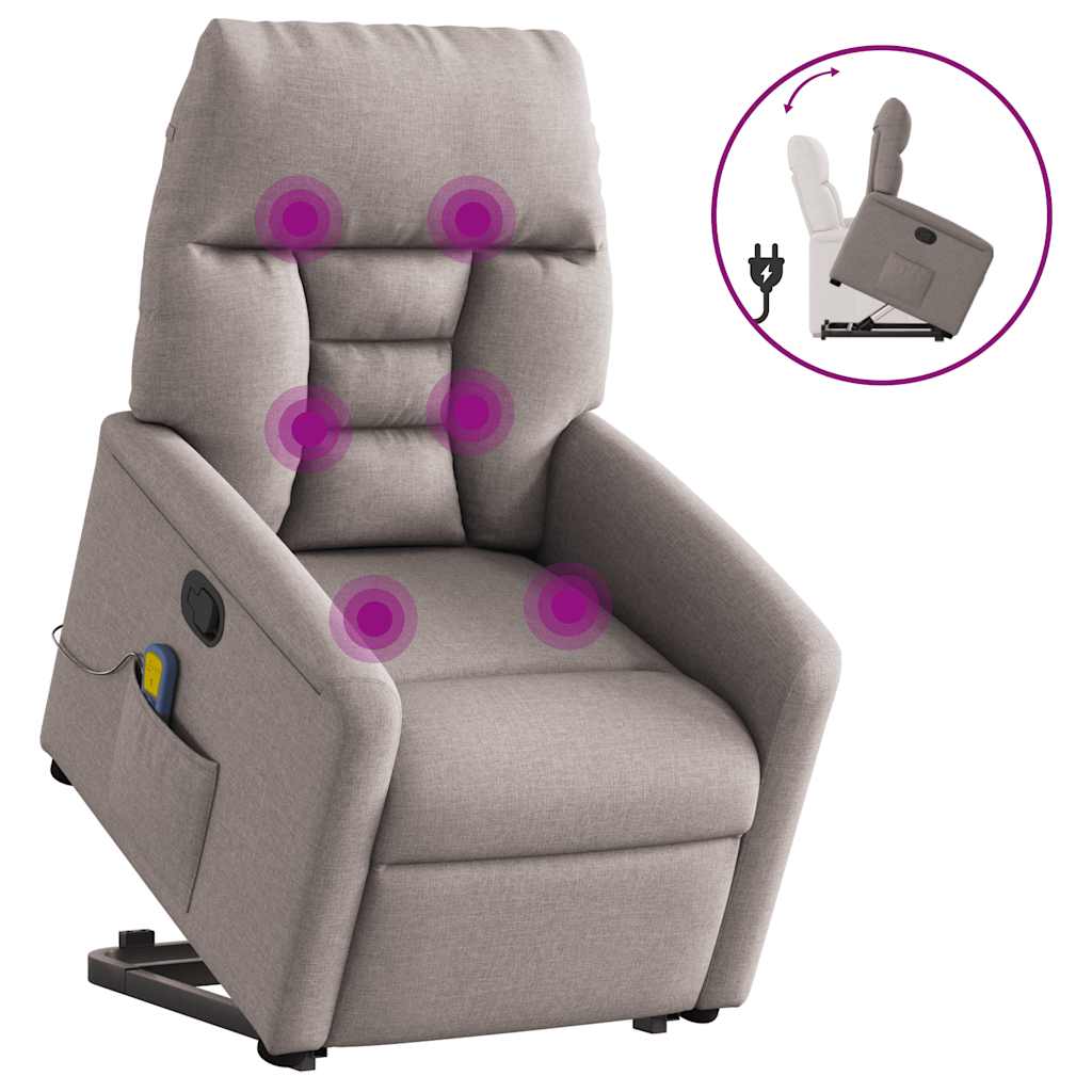 Fauteuil inclinable de massage Taupe Tissu - XIOS