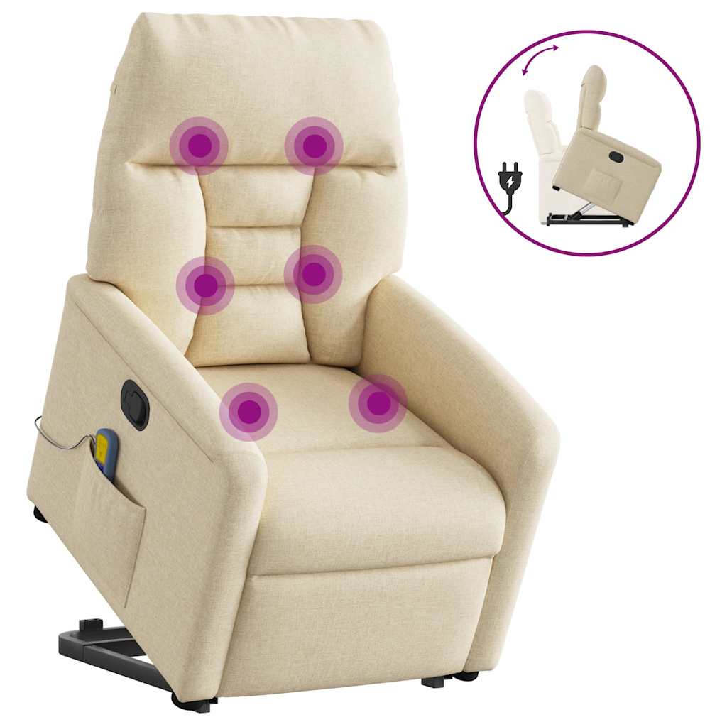 Fauteuil inclinable de massage Crème Tissu - XIOS