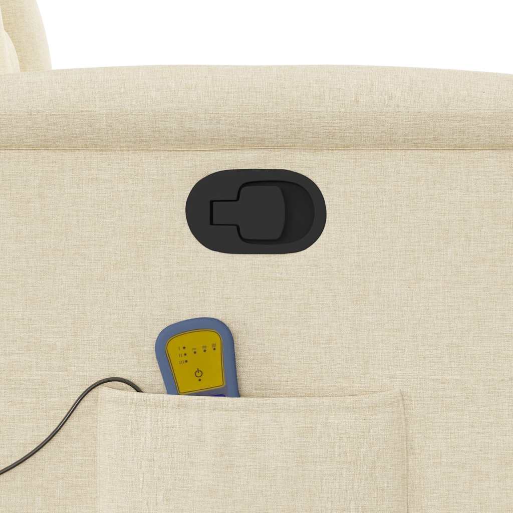 Fauteuil inclinable de massage Crème Tissu