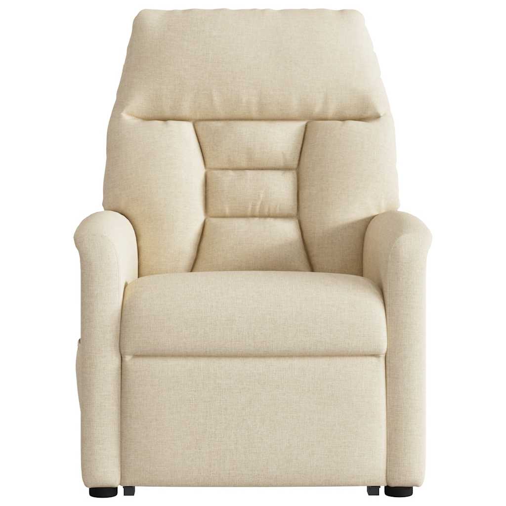 Fauteuil inclinable de massage Crème Tissu