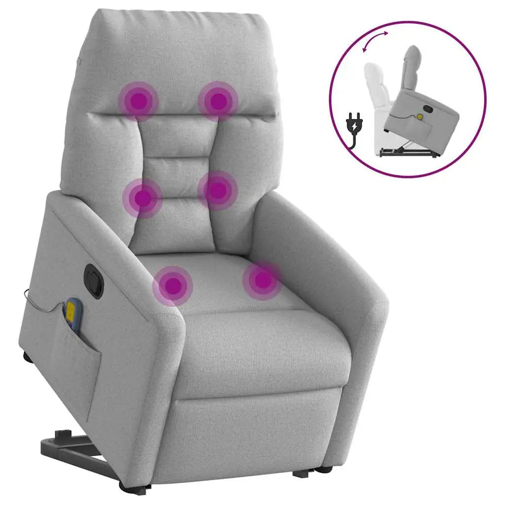 Fauteuil de massage inclinable gris nuage tissu - XIOS