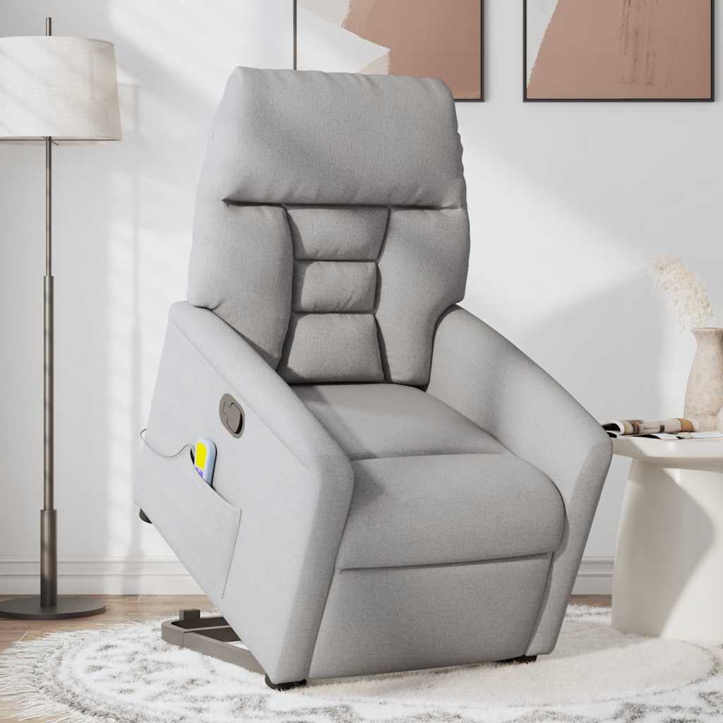 Fauteuil de massage inclinable gris nuage tissu - XIOS