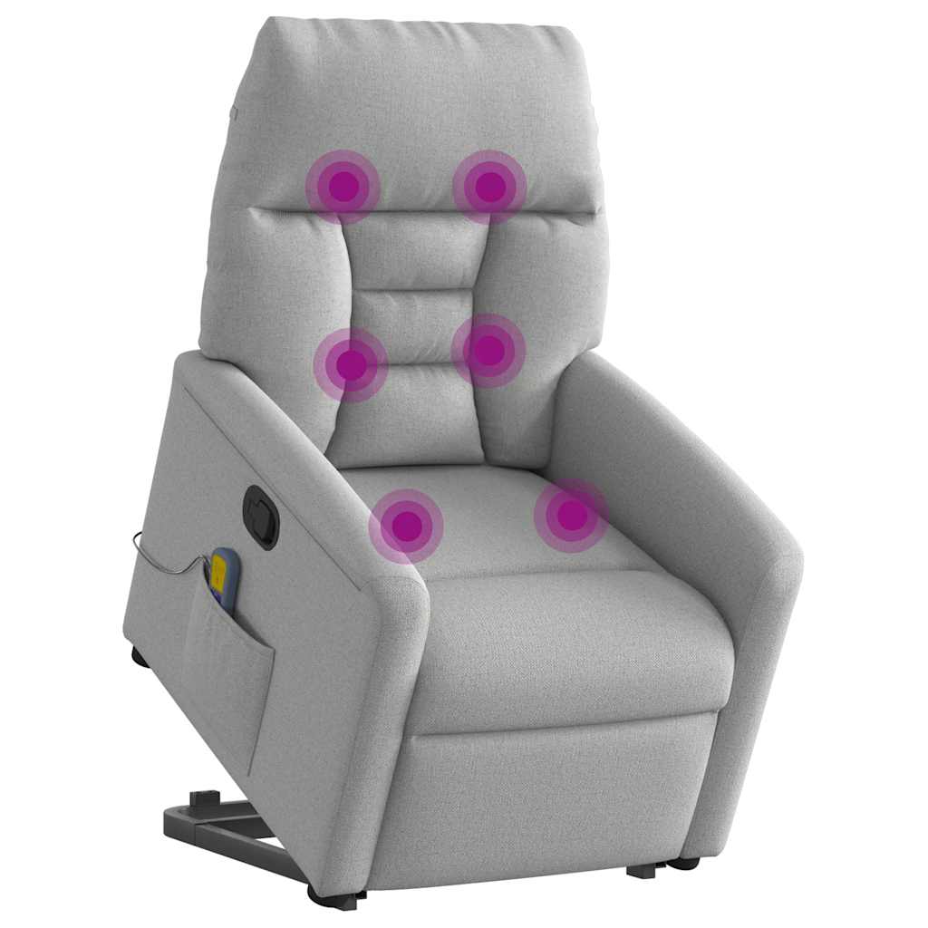 Fauteuil de massage inclinable gris nuage tissu